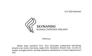 Rekomendacja - strona www: Klinika Słynarski Warszawa